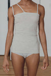 BASERANGE Ribbed Cotton Needle Tank Top Camisole TONI and TOTV Collection Made in Portugal BAS-TONI-RB-000-HUI Grey